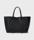 Tote in Black Grained Leather