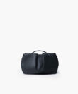 Pleated Clutch in Black Smooth Leather