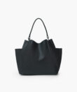 Shoulder Bag in Black Grained Leather