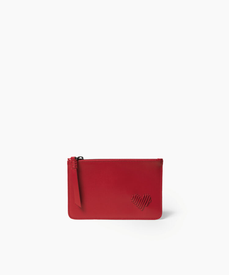 Eros Micro Pochette in Red Smooth Leather