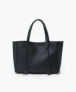 Medium Tote in Black Grained Leather