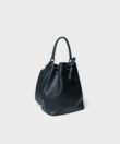 Bucket Bag in Black Grained Leather