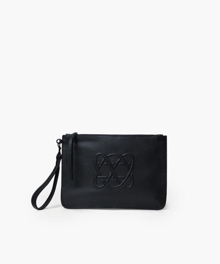 CC Pochette in Black Grained Leather