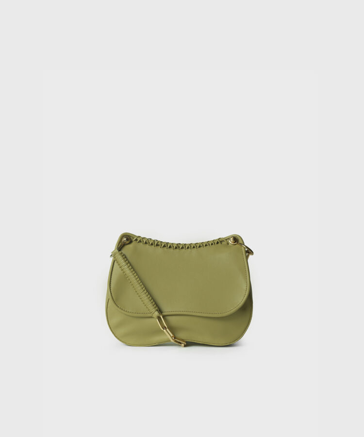 Mini Saddle Bag in Lime Smooth Leather 