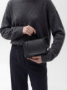 Mini Top Handle in Black Grained Leather