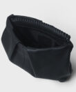 Maxi Pleated Clutch in Black Grained Leather