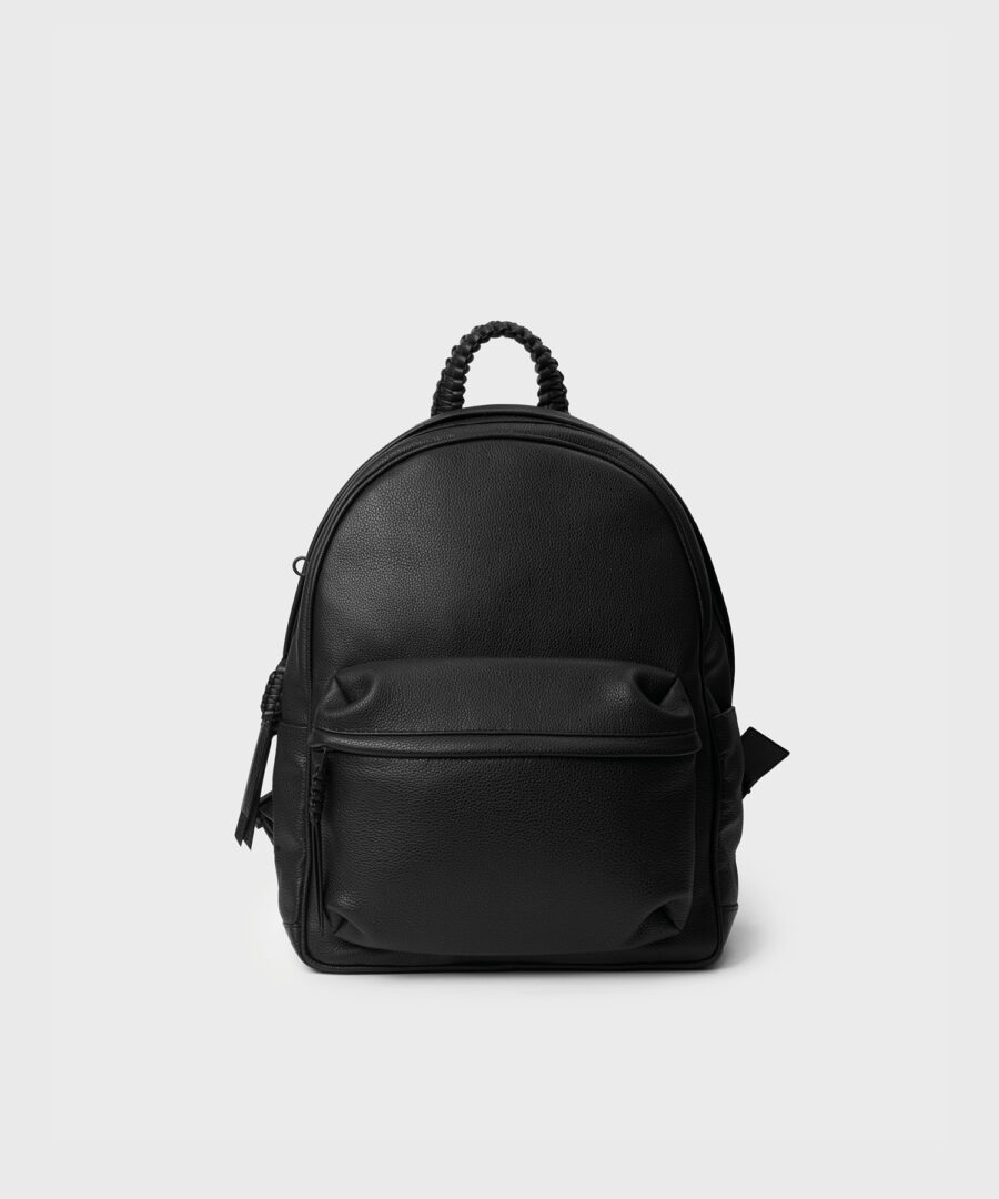 City Backpack in Black Grained Leather