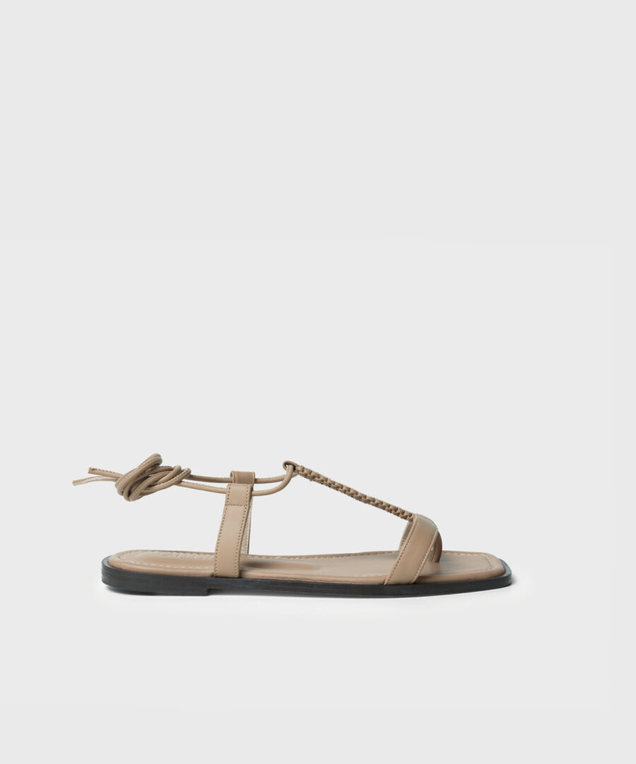 Capri Strap Sandals in Mocca Smooth Leather
