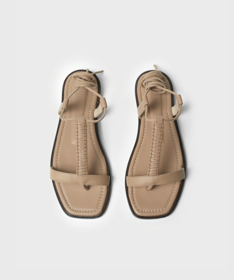 Capri Strap Sandals in Mocca Smooth Leather