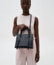 Anniversary Mini Tote in Black Smooth Leather