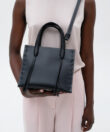 Anniversary Mini Tote in Black Smooth Leather
