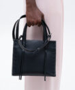 Anniversary Mini Tote in Black Smooth Leather