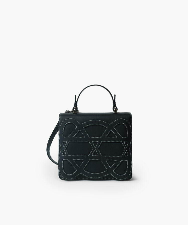 Mini Pandora Bag in Black Smooth Leather