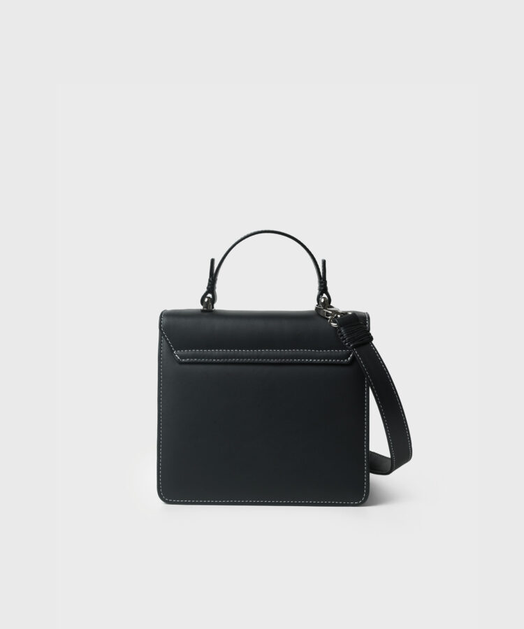Mini Pandora Bag in Black Smooth Leather - Callista
