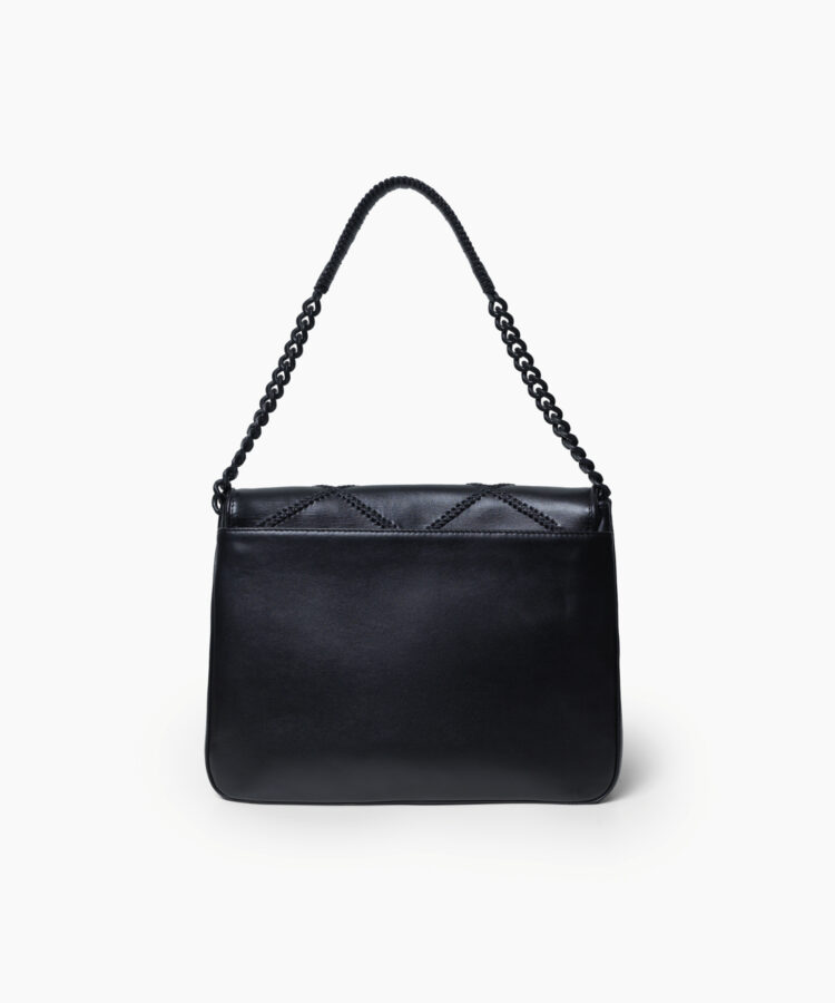 Flap Bag in Black Smooth Leather