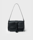 Braided Bag in Black Smooth Leather