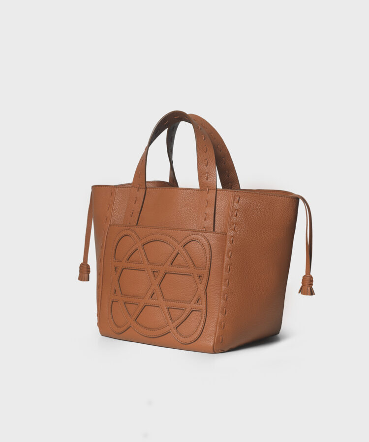 Callista Cleo Grained Leather Top-Handle Bag, Khaki, Women's, Handbags & Purses Tote Bags & Totes
