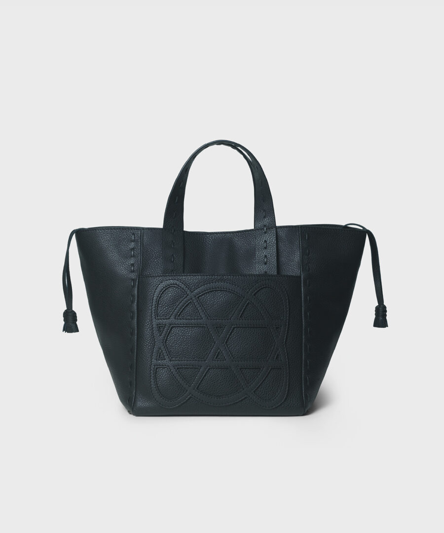 Cleo Bag in Black Grained Leather
