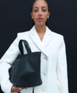 Cleo Bag in Black Grained Leather