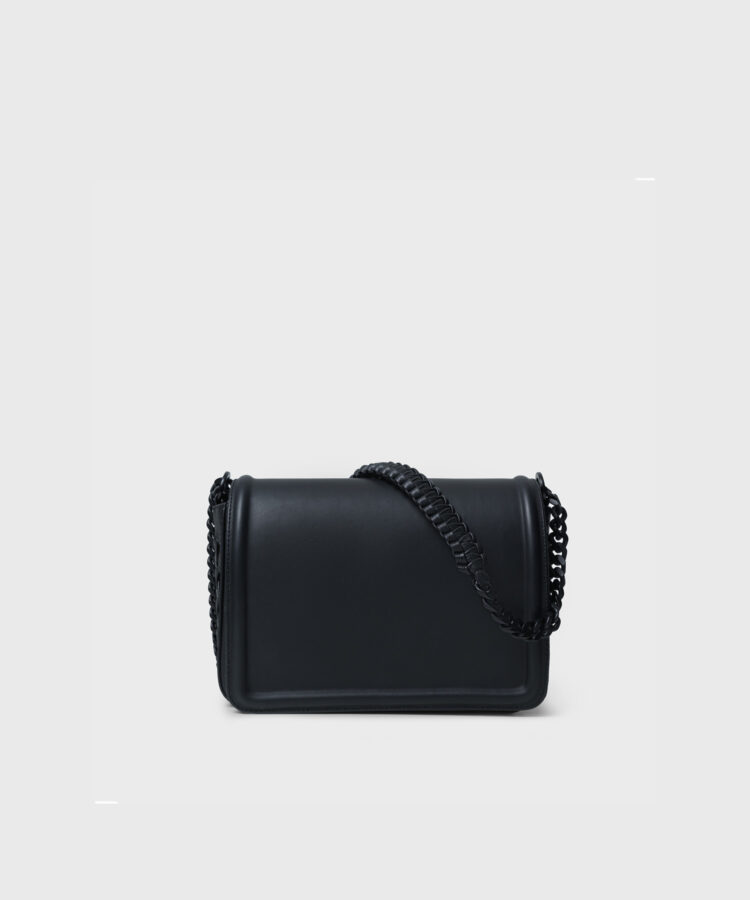 Maxi Box Bag 23 in Black Smooth Leather - Callista