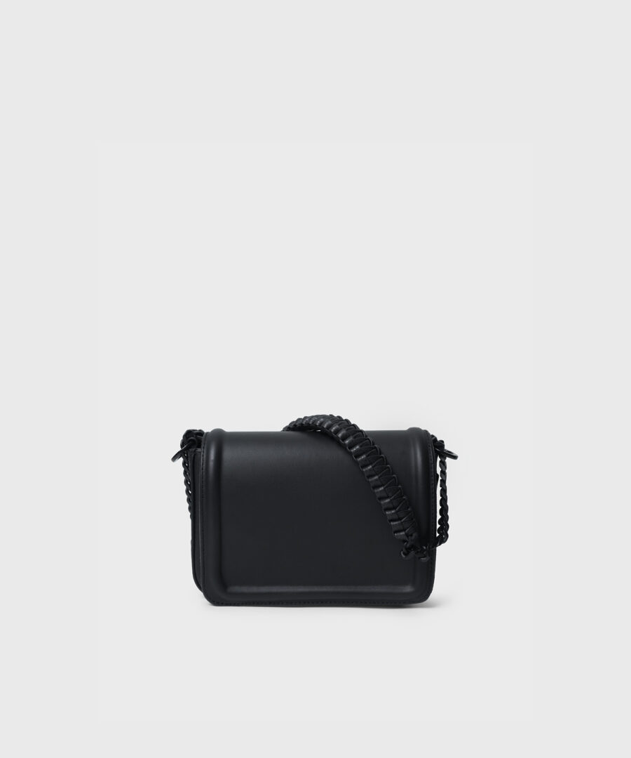 Mini Box Bag in Black Smooth Leather