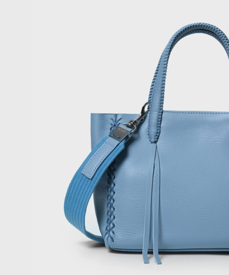 Mini Tote in Sky Grained Leather