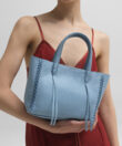 Mini Tote in Sky Grained Leather