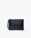 Maxi Pochette in Black Grained Leather