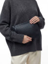 Maxi Pochette in Black Grained Leather