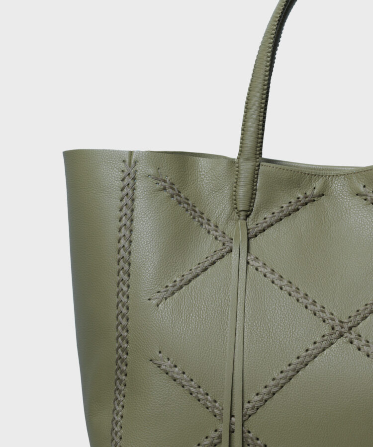 Cross Tote in Kiwi Grained Leather