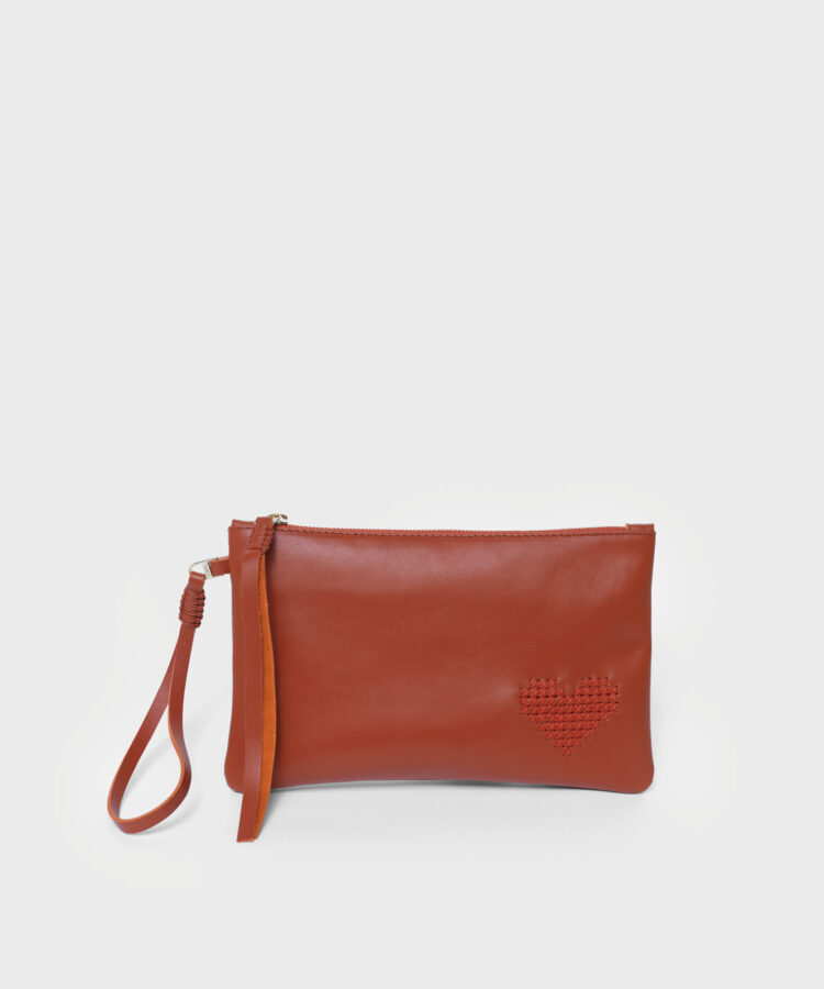 Love Pochette in Pitaya Grained Leather