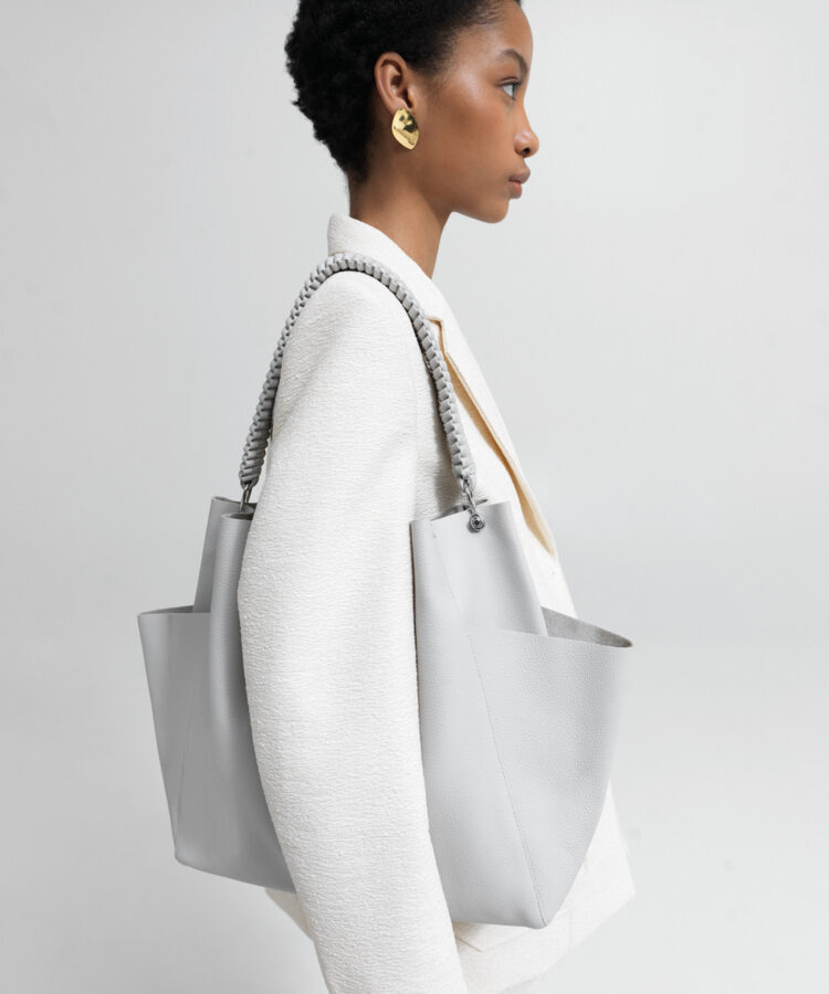 Loom Shoulder Bag in Stone Grained Leather