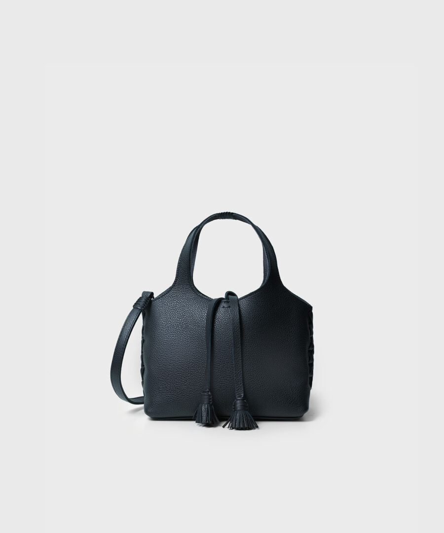 Mini City Bag in Black Grained Leather