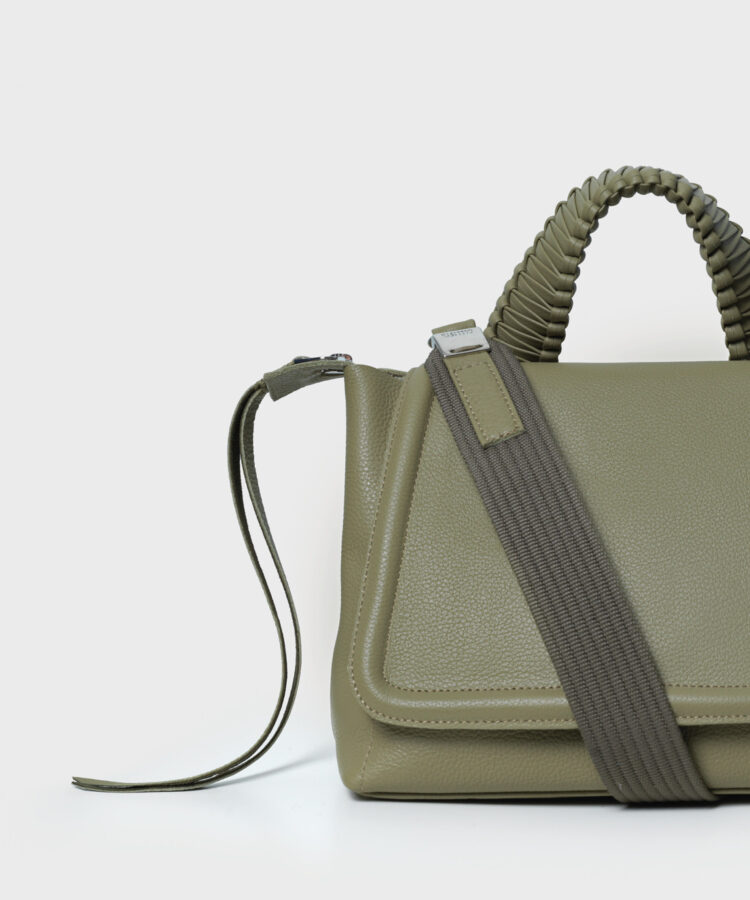 Medium Top Handle Bag in Kiwi Grained Leather