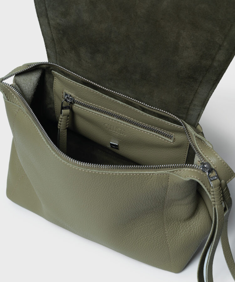 Medium Top Handle Bag in Kiwi Grained Leather