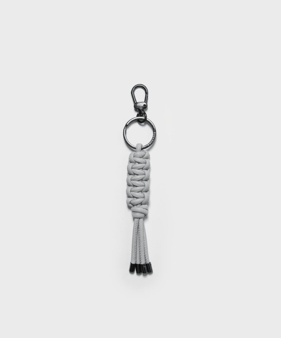 Macrame Keychain in Stone Grained Leather