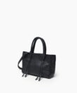 Micro Tote in Black Grained Leather
