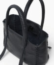 Micro Tote in Black Grained Leather