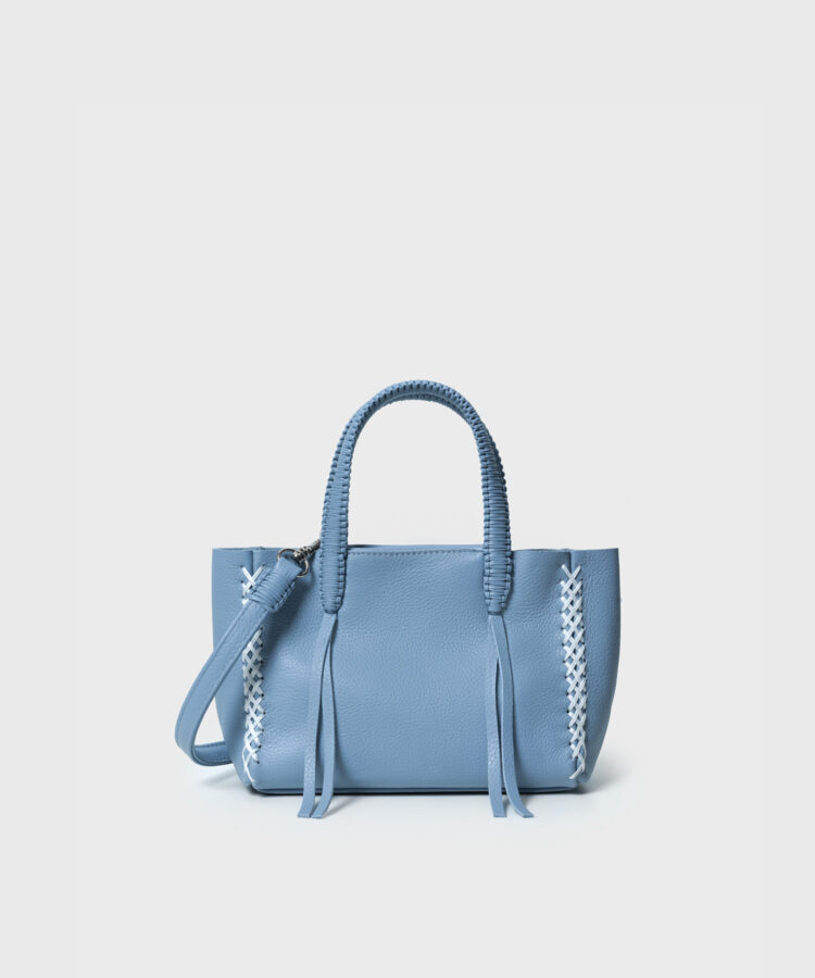 Micro Tote in Sky Grained Leather