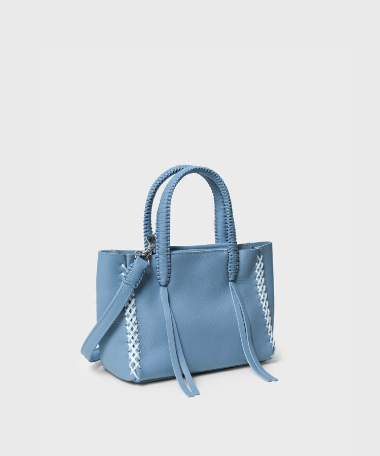 Micro Tote in Sky Grained Leather