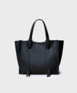 Ara Medium Tote in Black Grained Leather