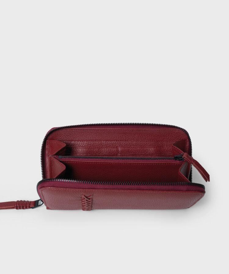 Wallet in Red Grained Leather