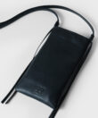 Cross Pocket Bag in Black Smooth Leather