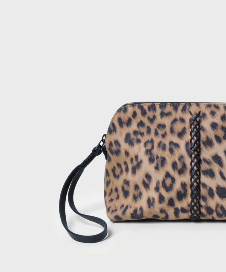 Maxi Vanity Case in Leopard Print Leather