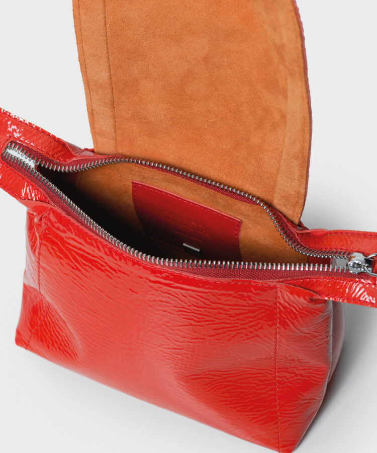 Mini Top Handle in Red Patent Leather