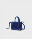 Mini Top Handle in Blue Patent Leather