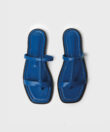 Capri Sandals in Blue Grained Leather