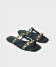 Capri Sandals in Leopard Grained Leather