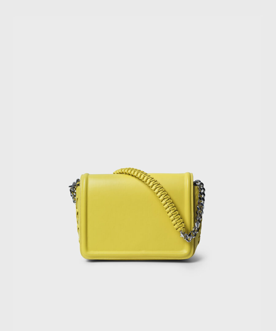 Maxi Box Bag in Lemon Smooth Leather