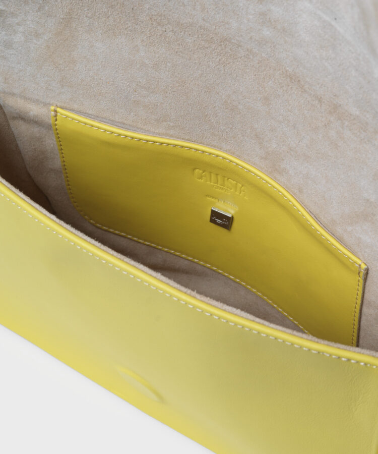Maxi Box Bag in Lemon Smooth Leather